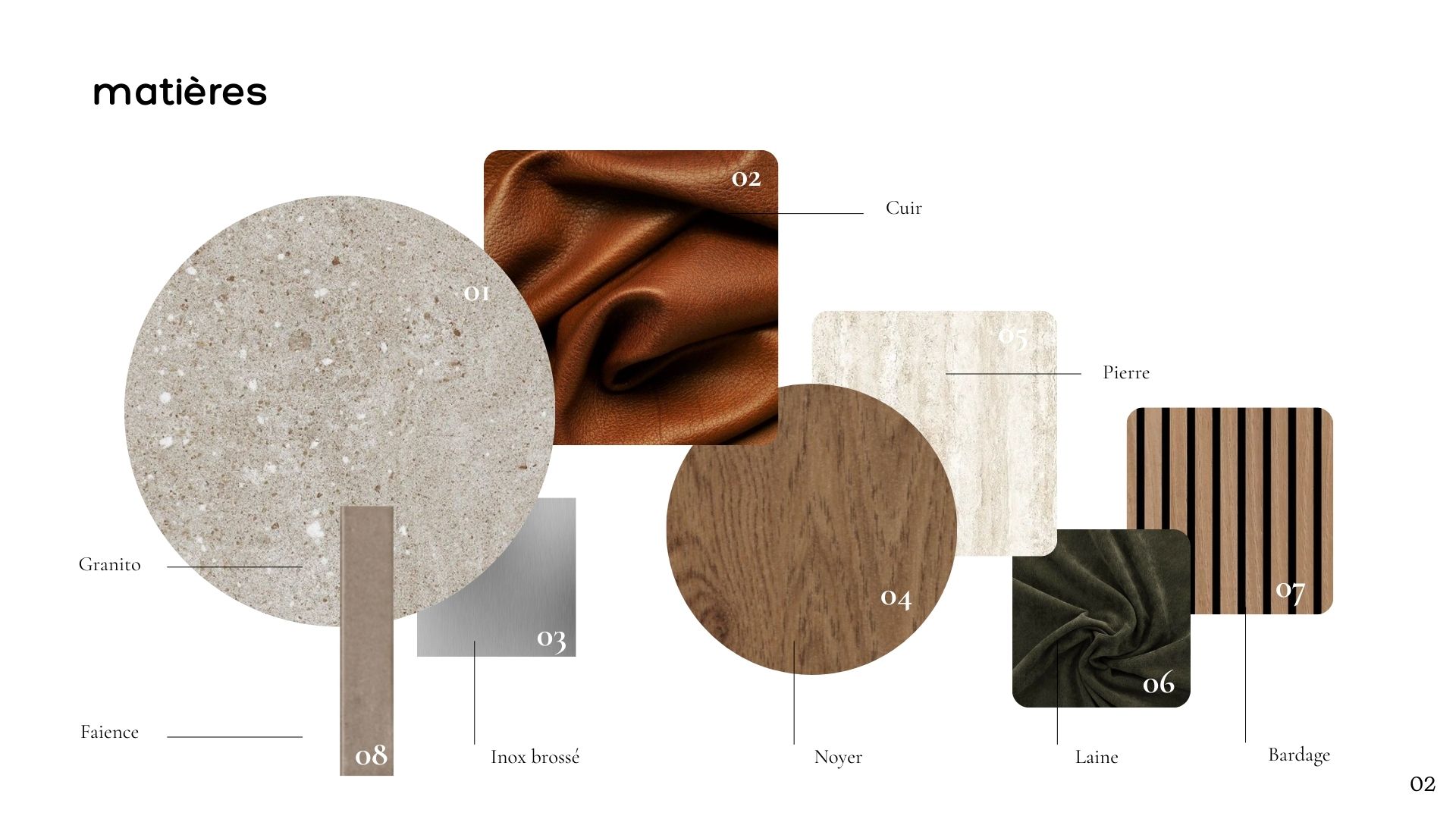 planches matières studio faustine simon